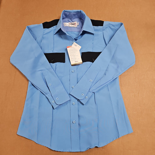 Shirt: Tex Trop 2, Female, L/S, Blue w/Nvy Flaps  Strps, 36 9313LCN w/Navy Trim