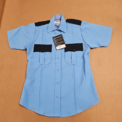 Elbeco Women's Tex Trop 2 Short Sleeve Shirt in Blue with Navy Stripes