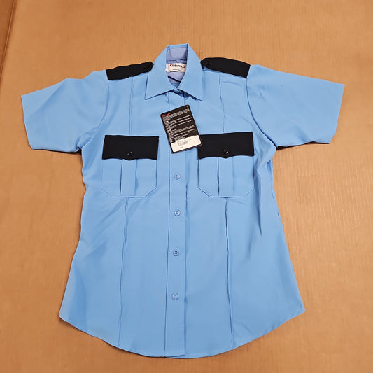 Shirt: Tex Trop 2, Female, S/S, Blue w/Navy Flp  Strp, 30 9813LCN- 30/NVY TRM