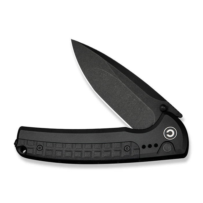 CIVIVI Knives CIVIVI Sentinel Strike II Flipper & Thumb Stud & Button Lock Knife Black Aluminum Handle With Black FRN Integral Spacer