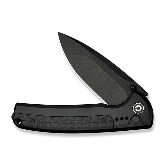CIVIVI Knives CIVIVI Sentinel Strike II Flipper & Thumb Stud & Button Lock Knife Black Aluminum Handle With Black FRN Integral Spacer