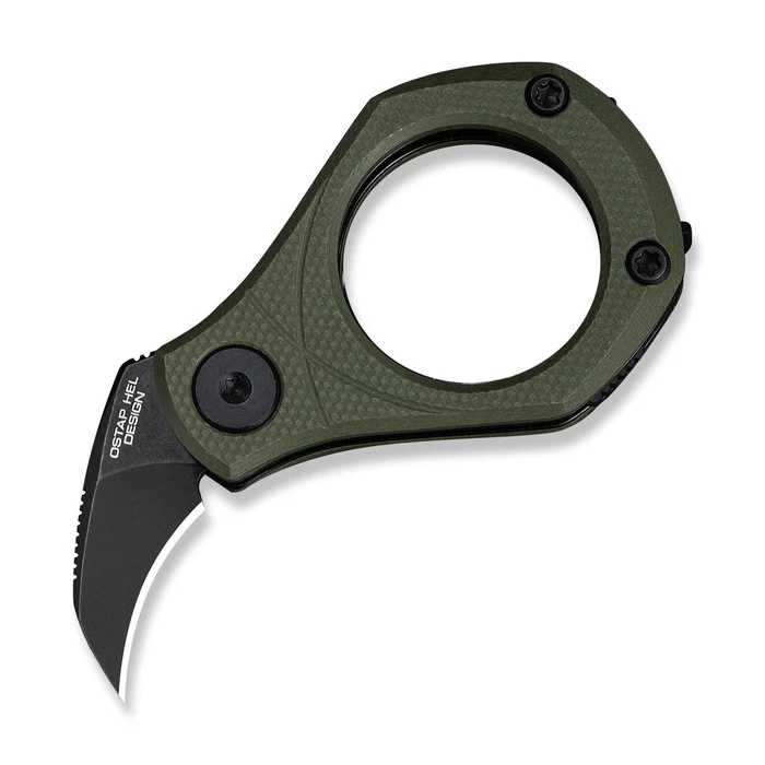 CIVIVI Knives Pyrus Slip Joint Utility Knife OD Green G10 Handle (0.65"" Black Stonewashed 14C28N Blade)