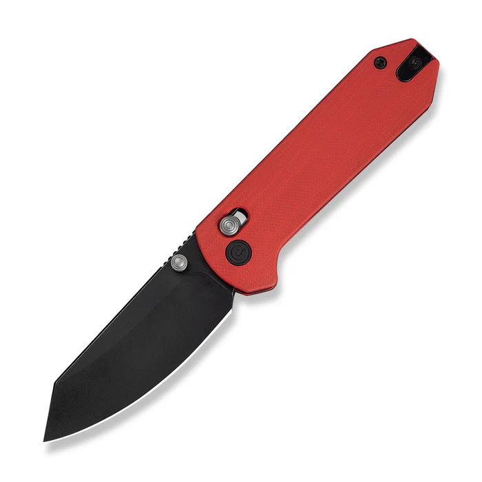 CIVIVI Knives Yonder Thumb Stud & Crossbar Lock Knife Red G10 Handle (2.88"" Black Stonewashed 14C28N Blade)