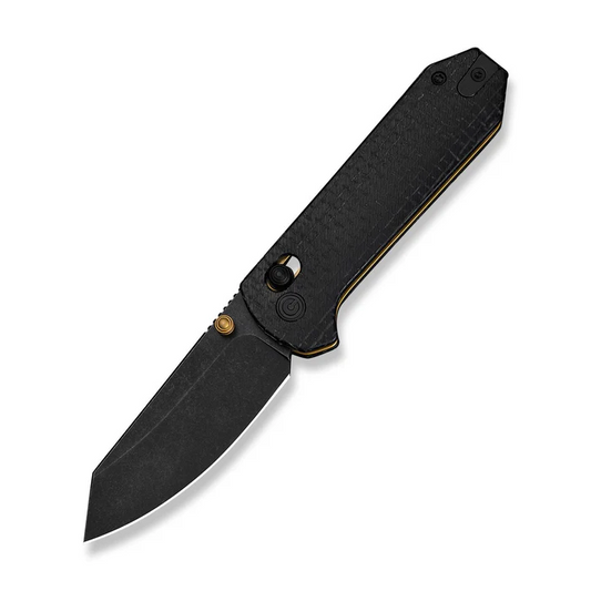 CIVIVI Knives Thumb Stud & Crossbar Lock Knife Black Burlap Micarta Handle (2.88"" Black Stonewashed 14C28N Blade)