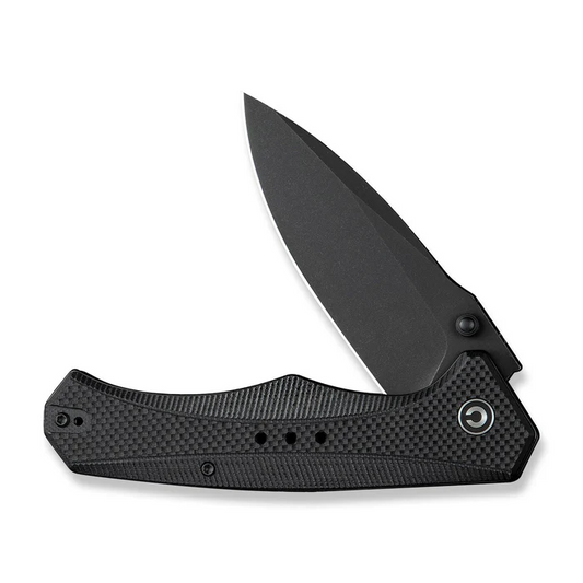 CIVIVI Knives CIVIVI Photonix Flipper & Thumb Stud Knife Black Coarse G10 Handle (3.7"" Black Stonewashed 14C28N Blade) C23081B-1