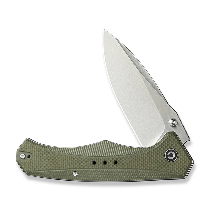 CIVIVI Knives CIVIVI Photonix Flipper & Thumb Stud Knife OD Green Coarse G10 Handle (3.7"" Satin Finished 14C28N Blade) C23081B-2