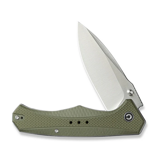 CIVIVI Knives CIVIVI Photonix Flipper & Thumb Stud Knife OD Green Coarse G10 Handle (3.7"" Satin Finished 14C28N Blade) C23081B-2