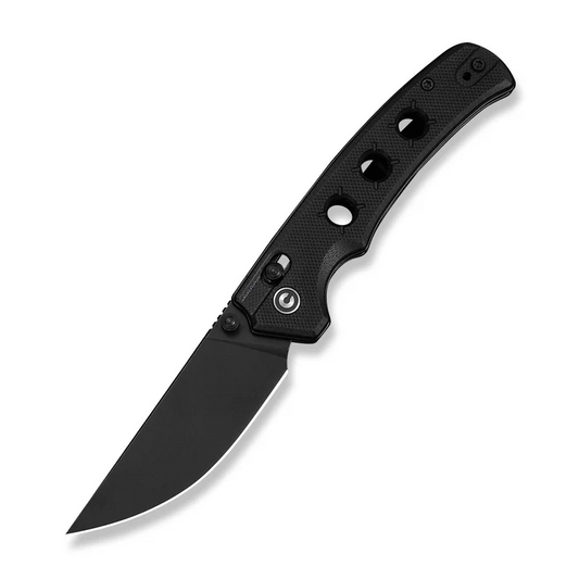 CIVIVI Knives Noctis Thumb Stud & Crossbar Lock Knife Black G10 Handle (2.98"" Black Stonewashed Nitro-V Blade)