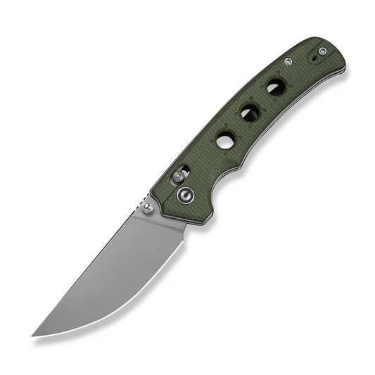 CIVIVI Knives Noctis Thumb Stud & Crossbar Lock Knife Olive Canvas Micarta Handle (2.98"" Stonewashed Nitro-V Blade)