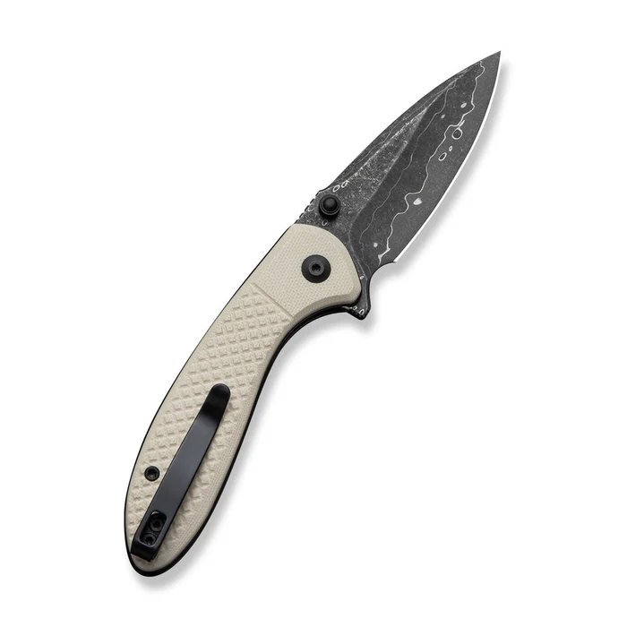 CIVIVI Knives Faeger Flipper & Thumb Stud & Button Lock Knife Milled Ivory G10 Handle