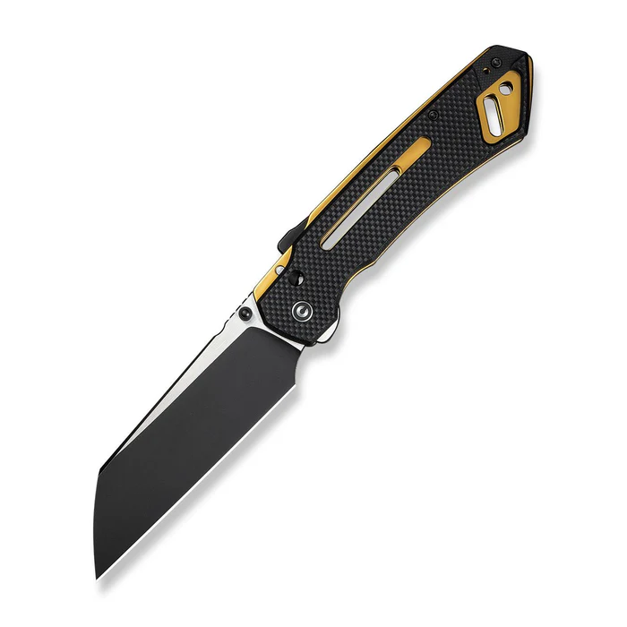 CIVIVI Knives CIVIVI Buster FG Thumb Stud & Superlock Knife Black Coarse G10 Handle (4.2"" Black Stonewashed Nitro-V Blade, Satin Flat)
