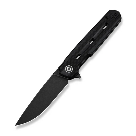 CIVIVI Knives Navo Flipper Knife Black G10 Handle (3.25"" Black Stonewashed Nitro-V Blade)