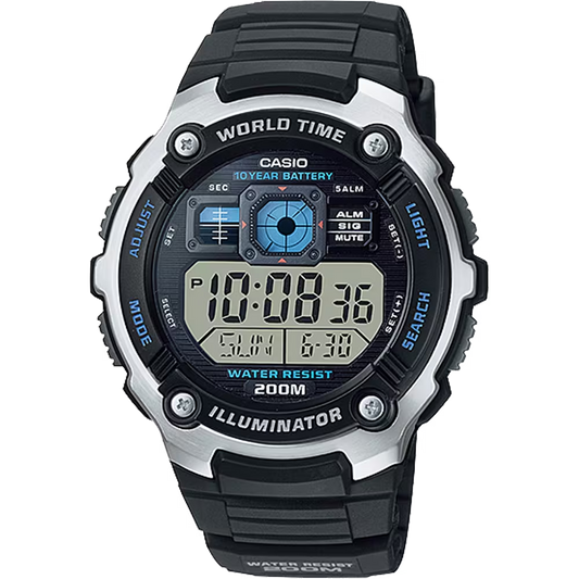 Casio Classic World Time Digital Watch w/ 200 Meter Water-Resistance