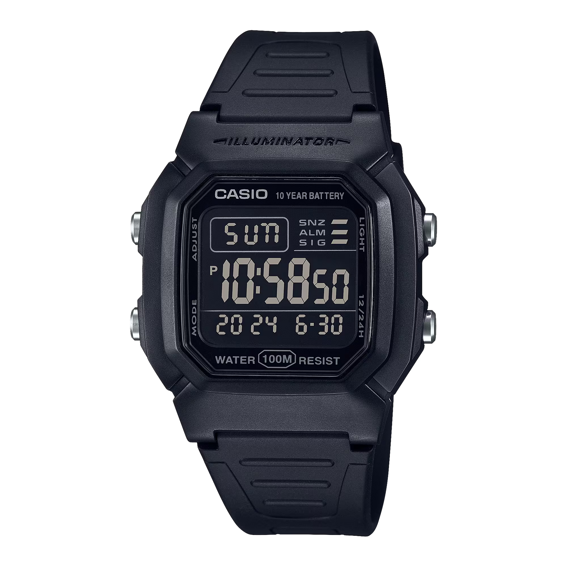 Casio Classic Digital Watch w/ Blackout Dial, Dual Time & 5 Alarms