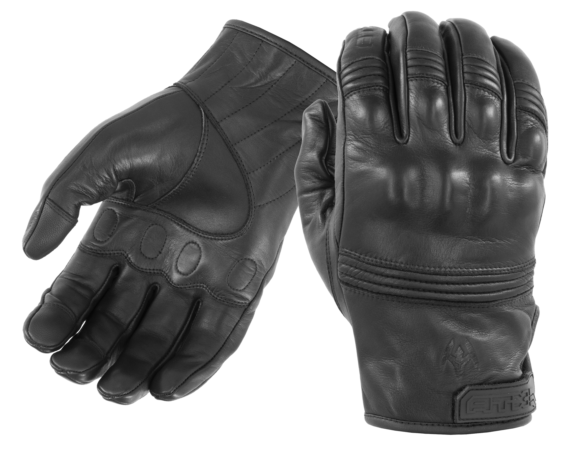 Damascus All-Leather Gloves with Knuckle Armor
