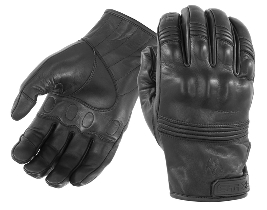 Damascus All-Leather Gloves with Knuckle Armor