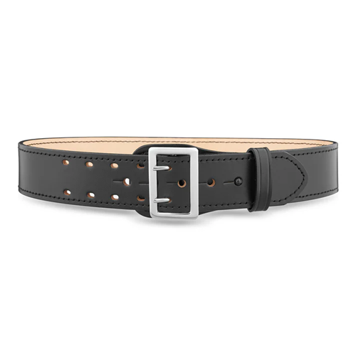 Dutyman 2-1/4"" Plain Leather Sam Browne 2-Row Stitch Duty Belt with Nickel Buckle