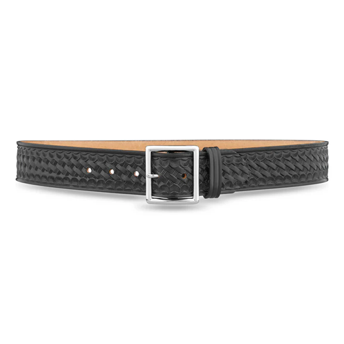 Dutyman 1-3/4"" Basketweave Leather Garrison Belt with Gold Buckle