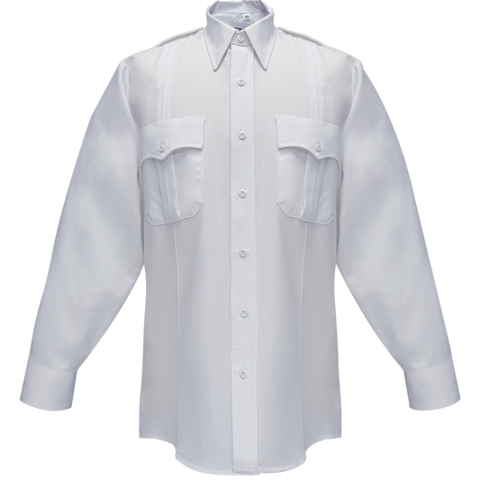 Flying Cross Duro Poplin Long Sleeve Shirt w/ Sewn-In Creases