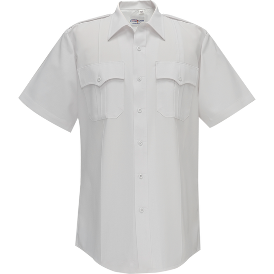 Flying Cross Duro Poplin Short Sleeve Shirt w/ Sewn-In Creases