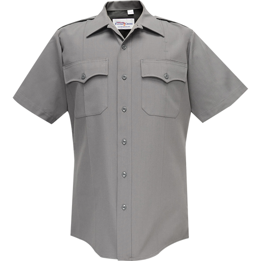 Flying Cross Deluxe Tropical Short Sleeve Shirt - Slate Gray