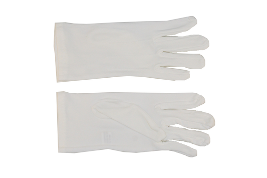 Hero's Pride Parade Slip-On Gloves - Nylon Stretch w/ Raised Pointing - Womens White