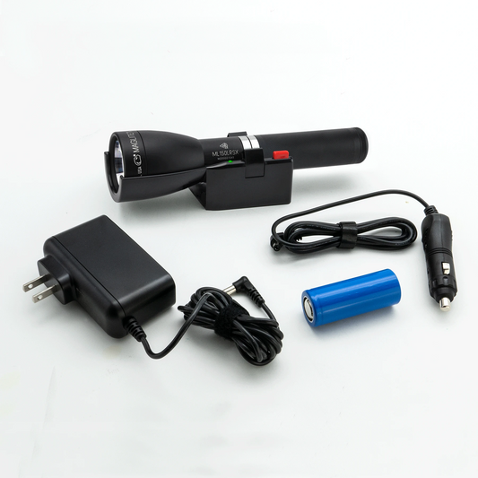 Maglite ML150LRSX Flashlight, LiFePO4 Battery, Charging Cradle, 12v Wire Lead