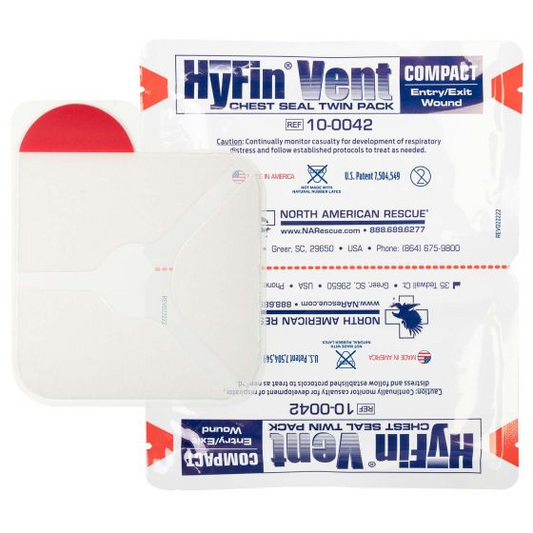 North American Rescue HyFin Vent Compact Chest Seal - Twin Pack