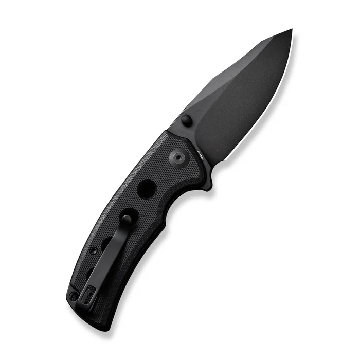 SENCUT Excalis Flipper/Thumb Stud Folding Knife 2.97"" Black 9Cr18MoV Reverse Tanto Plain Edge Blade, Black G10 Handle
