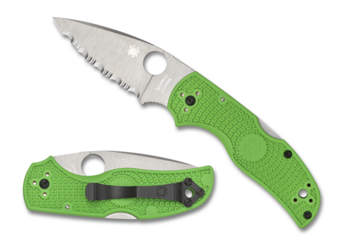 Spyderco Native 5 Salt Green LC200N - Serrated Edge