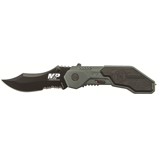 Smith & Wesson M&P M.A.G.I.C. Assist Black w/40% Serrated Scooped Back Drop Point
