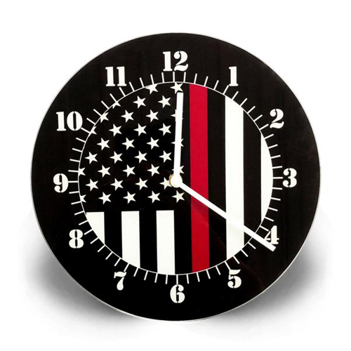 Thin Blue Line American Flag Clock