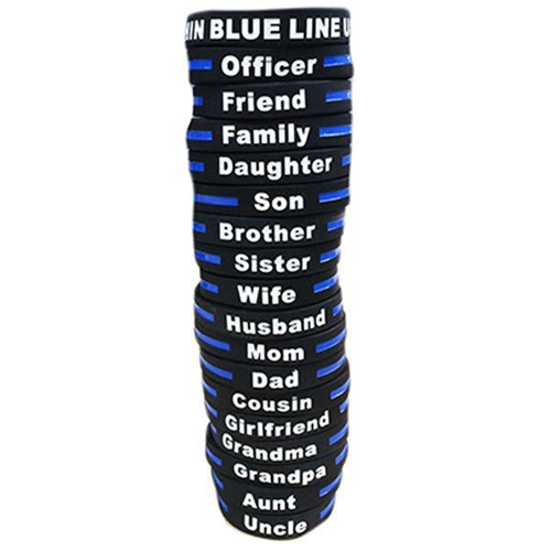 Thin Blue Line Family - Thin Red Line Bracelet, 8 Inch