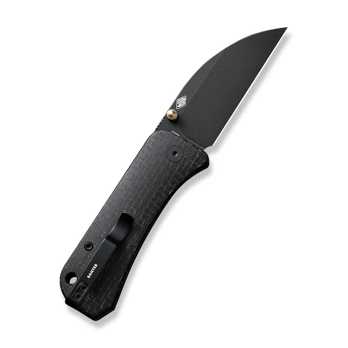 We Knife WEKNIFE Banter Wharncliffe Thumb Stud Knife Micarta Handle