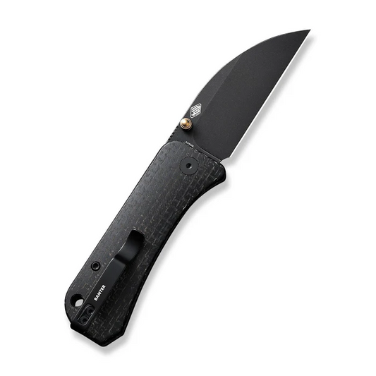We Knife WEKNIFE Banter Wharncliffe Thumb Stud Knife Micarta Handle