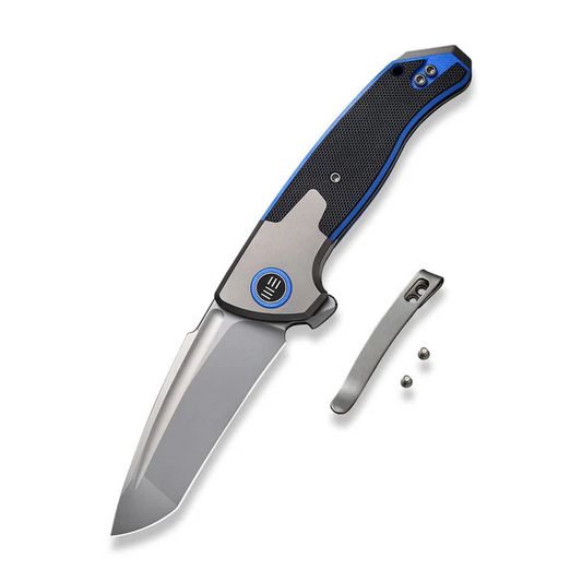 We Knife WEKNIFE Press Check Flipper Knife Titanium & G10 Handle (3.15"" CPM 20CV Balde)