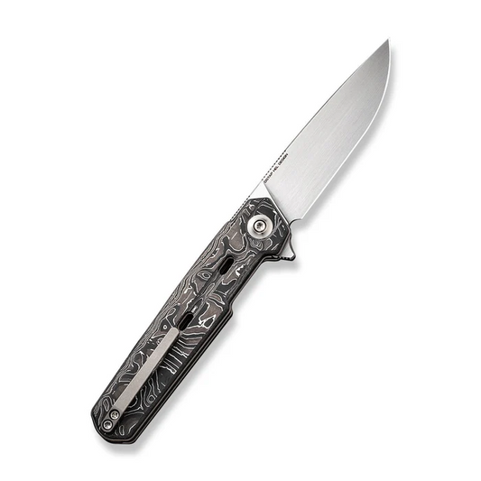 We Knife WEKNIFE Navo Flipper Knife Carbon Fiber Handle (3.25"" CPM 20CV Blade) WE22026-6