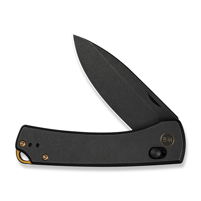 We Knife WEKNIFE Nightblade Crossbar Lock Knife Black Titanium Handle (2.98"" Black Stonewashed CPM 20CV Blade) WE22046-1