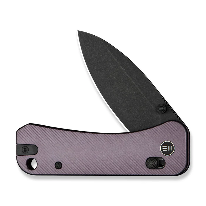We Knife WEKNIFE Banter 2 Thumb Stud & Crossbar Lock Knife Purple Aluminum Handle
