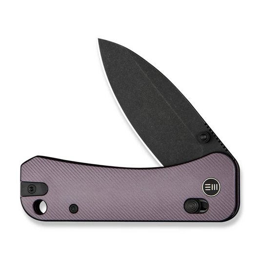 We Knife WEKNIFE Banter 2 Thumb Stud & Crossbar Lock Knife Purple Aluminum Handle