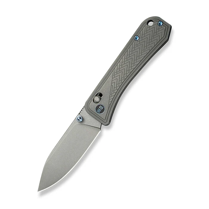 We Knife WEKNIFE Bougie Banter Thumb Stud & Crossbar Lock Knife Upscale Art Deco Styling On Gray Titanium Handle (2.91"" Gray Stonewashed CPM S45VN Blade) WE24009-2