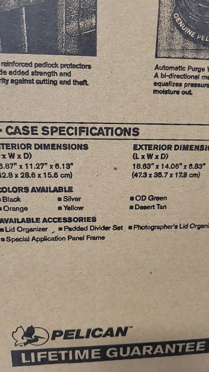 Pelican Gun Case #1500, 18.5"L x 15.25"W x 7"D, BLACK 1500-000-110