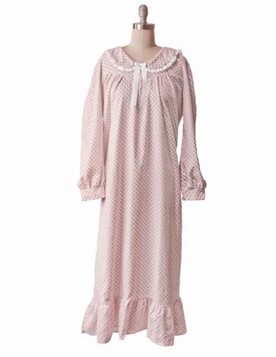 Rosebud Flannel Nightgown 3XL 12687 by Victorian Trading Co