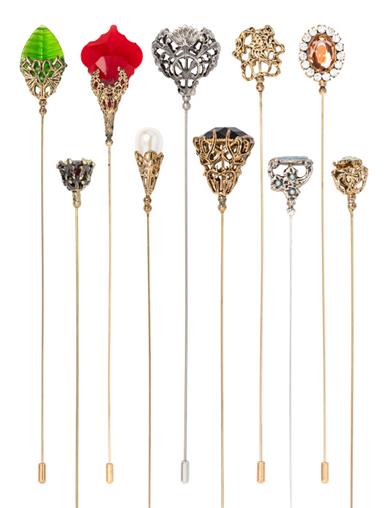 Beautiful Hatpins (set Of 10) 18904