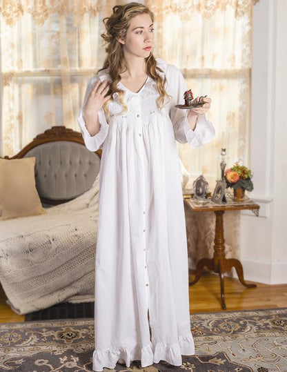 French Knotted Roses Smocked Nightgown Size Medium 23986 by Victorian Trading Co