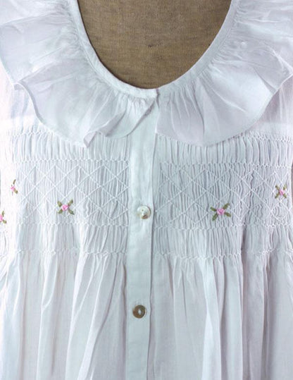 French Knotted Roses Smocked Nightgown Size Medium 23986 by Victorian Trading Co