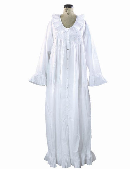 French Knotted Roses Smocked Nightgown Size Medium 23986 by Victorian Trading Co