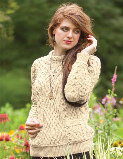 Cable Crew Neck Sweater 29023 by Victorian Trading Co