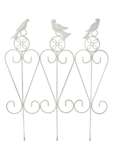 French White Songbird Garden Rail 29664