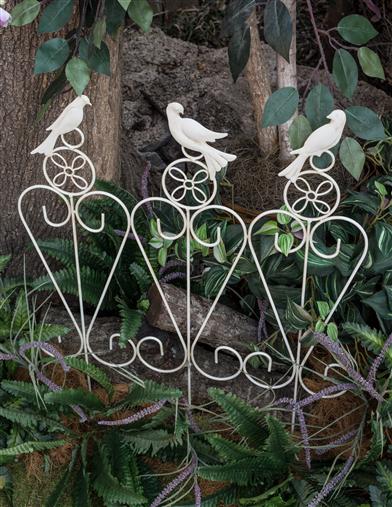 French White Songbird Garden Rail 29664